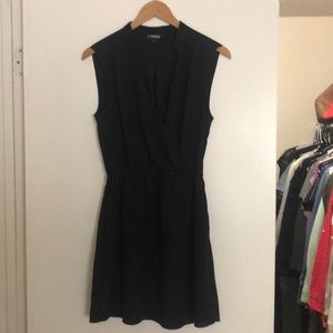 Black Express Sleeveless Faux Wrap Dress
